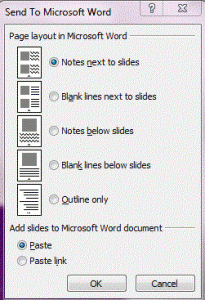 Exporting notes pages to Word