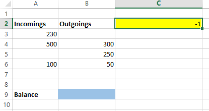 Turn a positive number into a negative in Excel